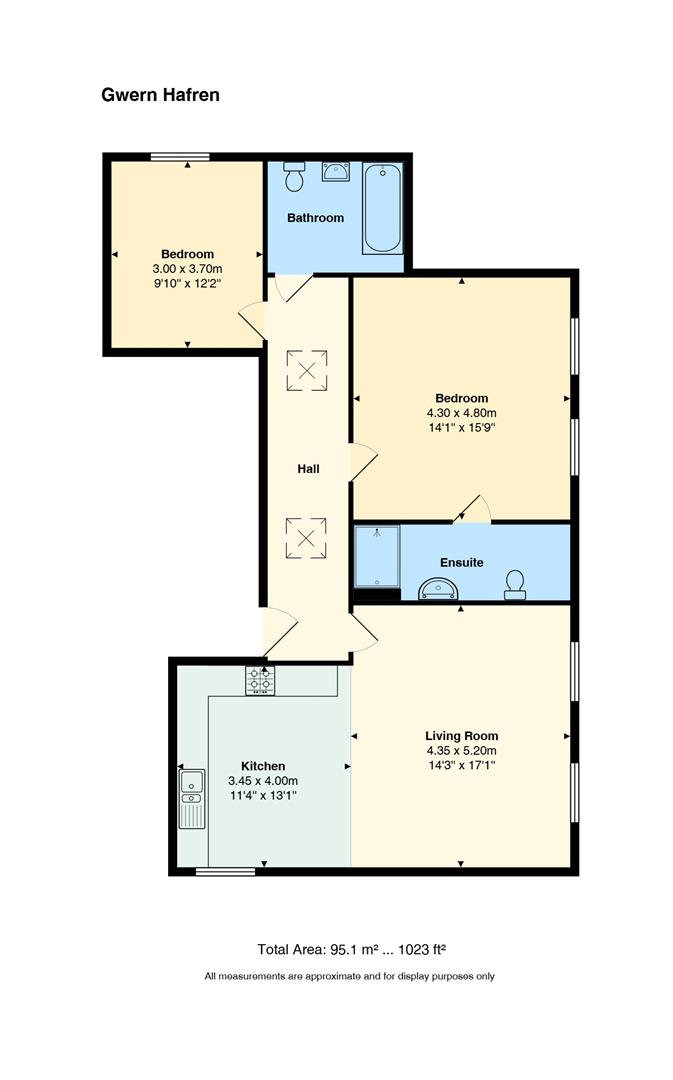 Floorplan for Gwern Hafren, Severn Grove, Pontcanna, Cardiff